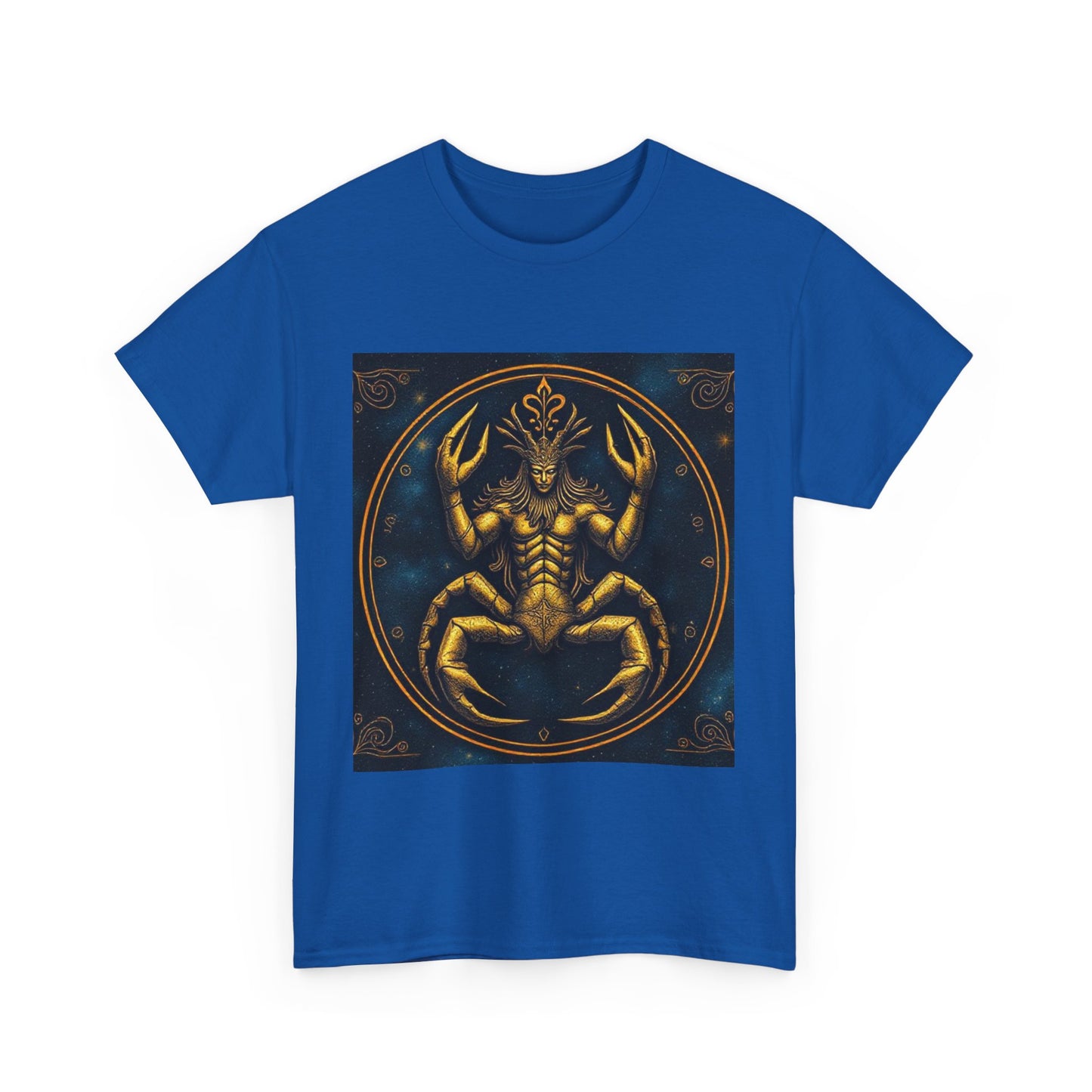 Unisex Heavy Cotton T-Shirt, Scorpion King 1v, Cancer Zodiac Design