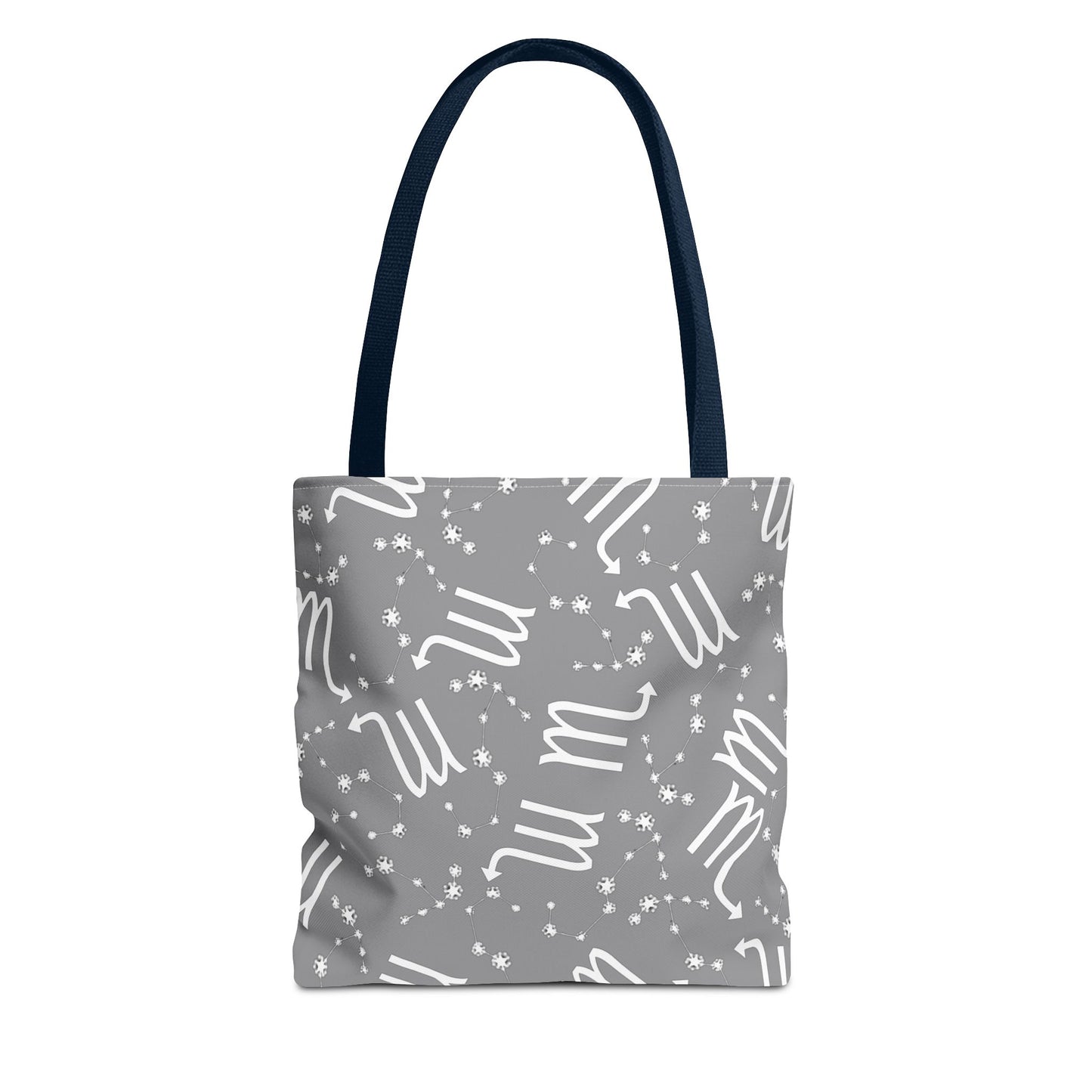 Tote Bag, Scorpio Zodiac Sign, AOP, (Grey, White)
