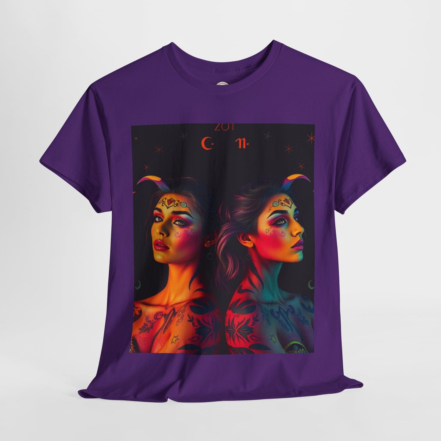 Unisex Heavy Cotton T-Shirt, Gemini, Zodiac, Sexy Art