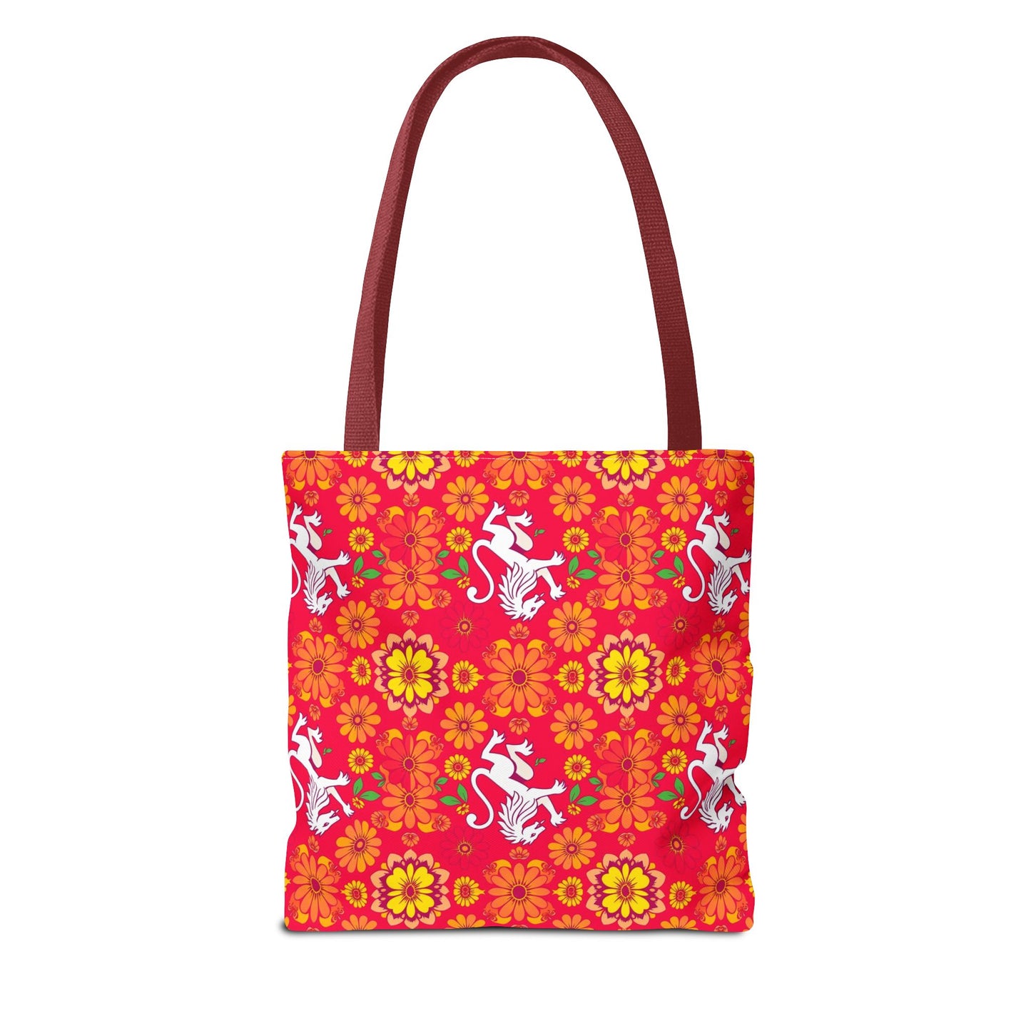 Tote Bag (AOP), Leo, Zodiac, Flower Pattern