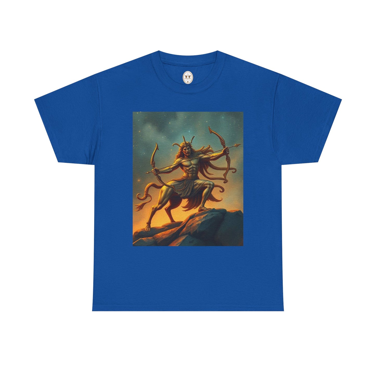 Unisex Heavy Cotton T-Shirt, Arrow Centaur v1, Sagittarius Zodiac Design