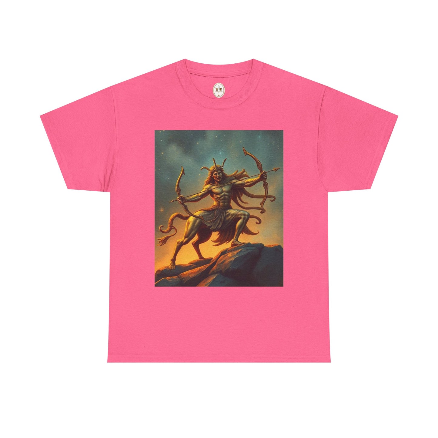 Unisex Heavy Cotton T-Shirt, Arrow Centaur, Sagittarius Zodiac Design