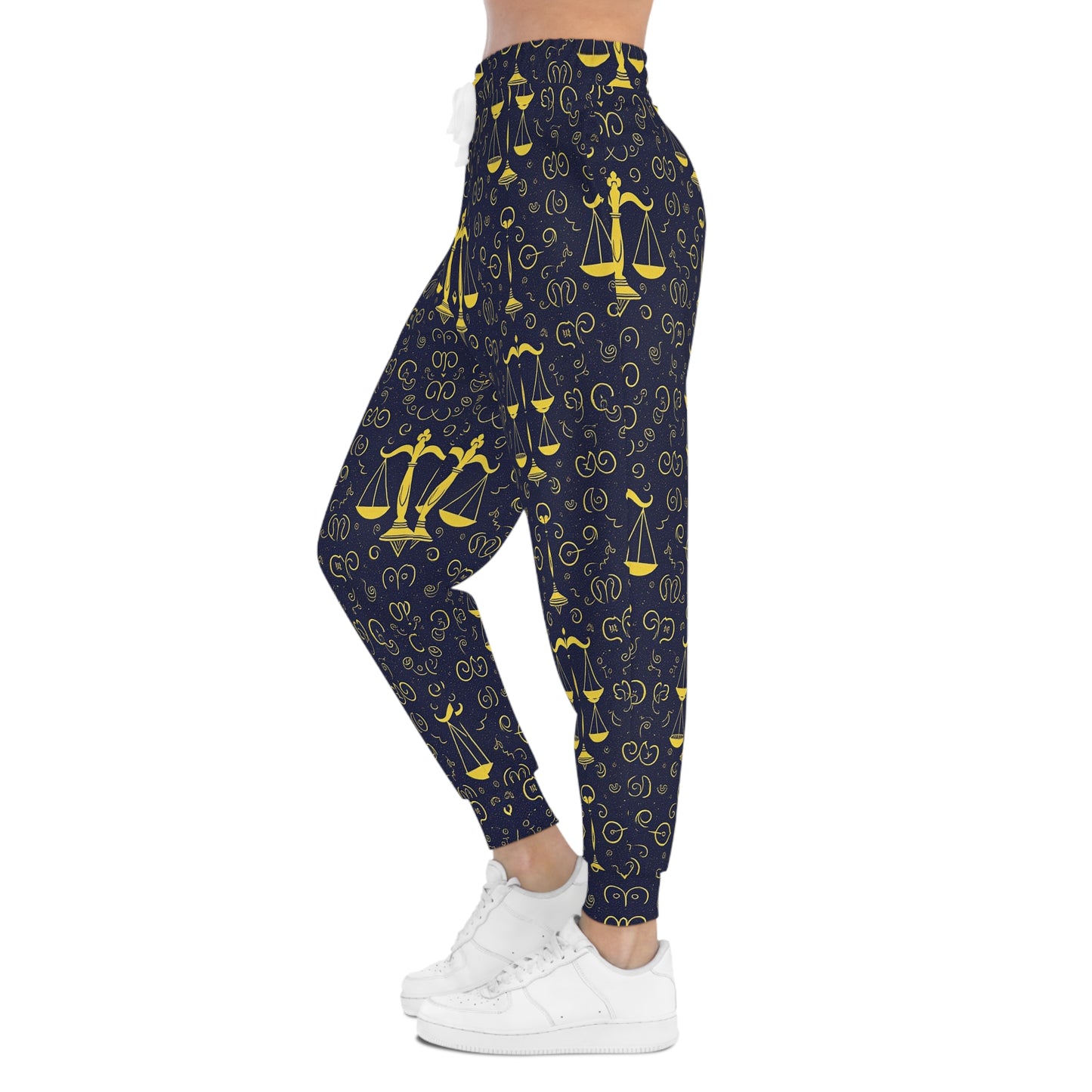 Athletic Joggers, Zodiac Design, Pattern, Libra, AOP