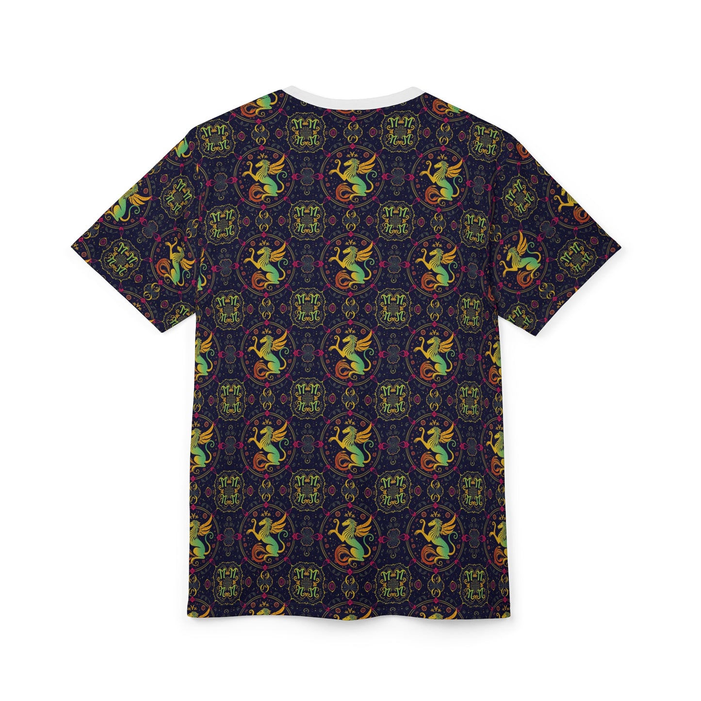 Unisex Cut & Sew T-Shirt, AOP, Virgo, Zodiac v1, Pattern