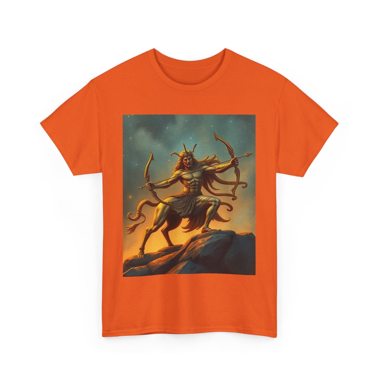 Unisex Heavy Cotton T-Shirt, Arrow Centaur, Sagittarius Zodiac Design
