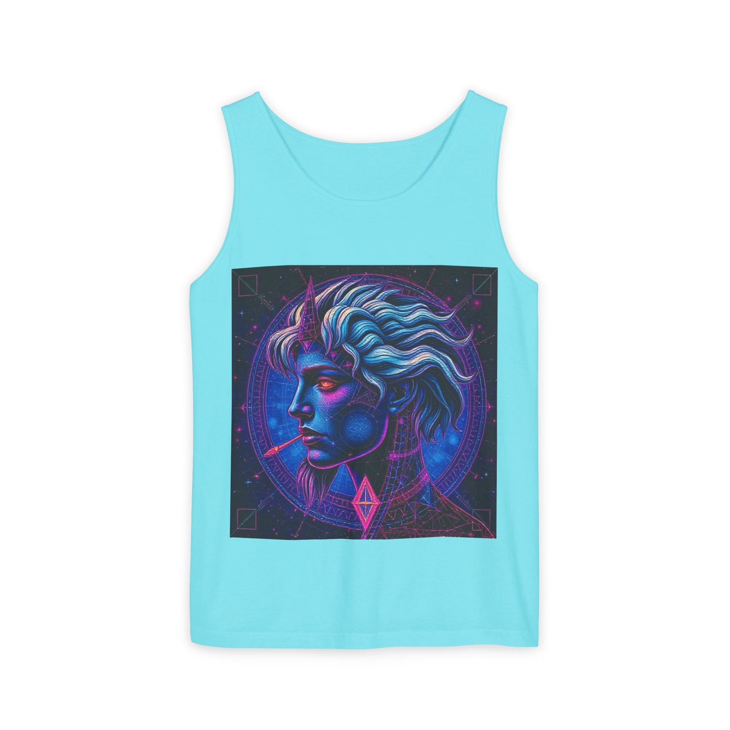 Unisex Garment-Dyed, Tank Top, Gemini, Pop Art v1, 100% US cotton