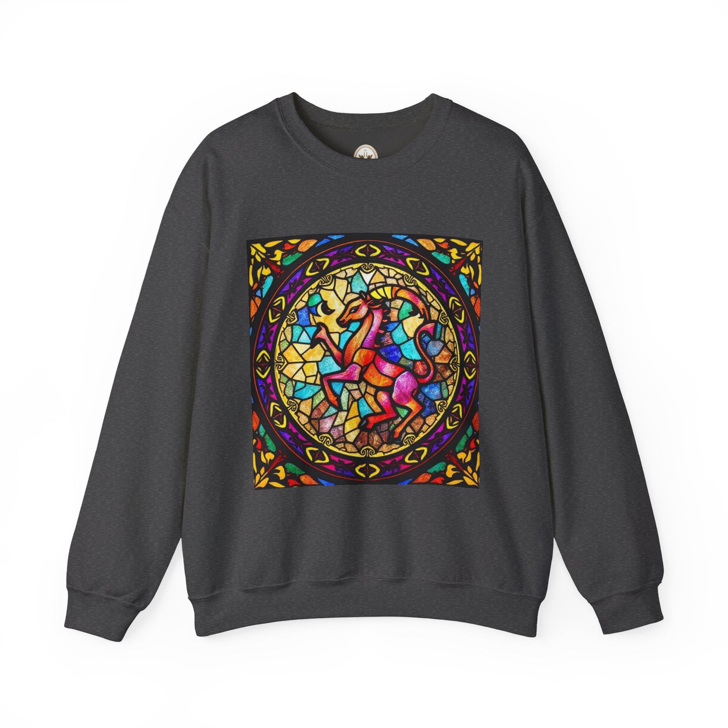 Unisex Heavy Blend™ Crewneck Sweatshirt, Glass, Aries Zodiac Design