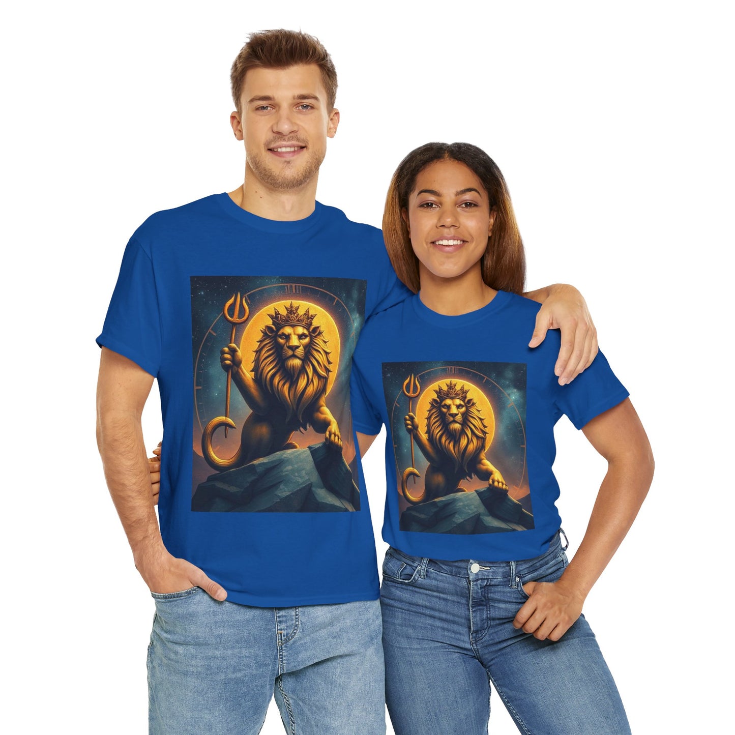 Unisex Heavy Cotton T-Shirt, King of Lion v3, Leo Zodiac Design
