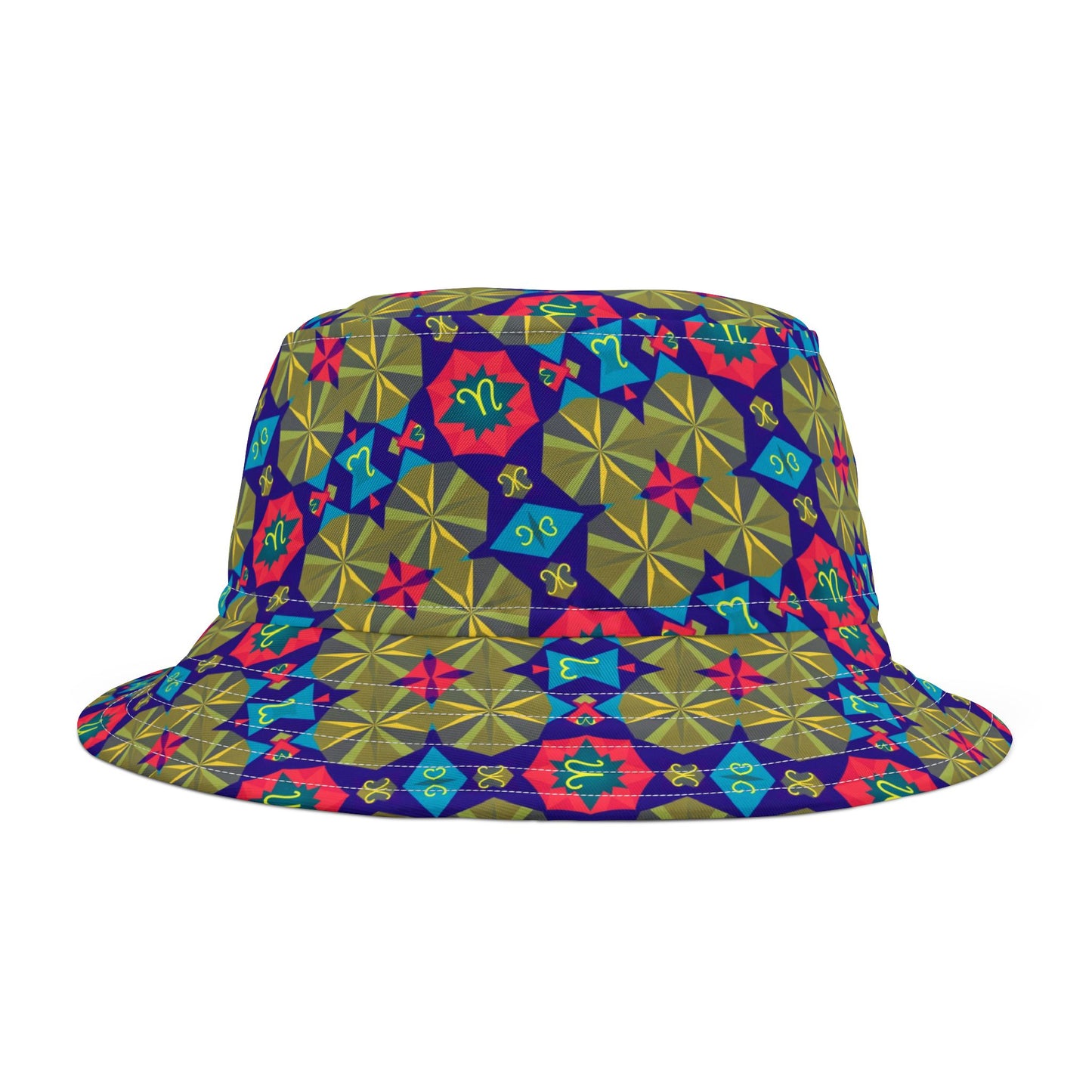 Bucket Hat, (AOP), Aquarius, Zodiac v1, Shape Pattern