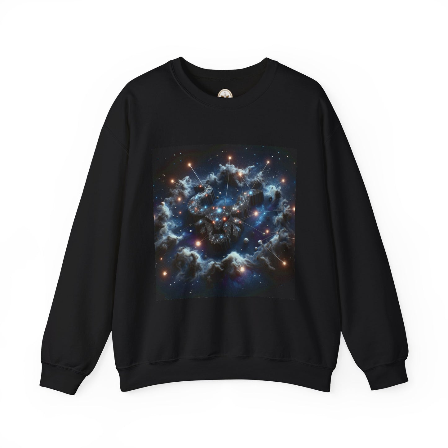 Unisex Heavy Blend™ Crewneck Sweatshirt, Space Bullhead, Taurus Zodiac Design
