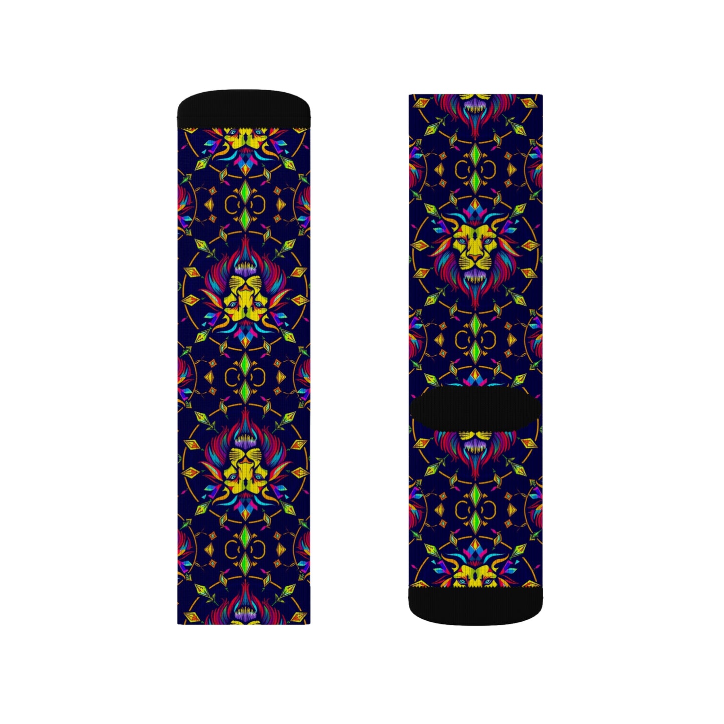 Sublimation Socks, Leo, Zodiac v3, Jewel Pattern