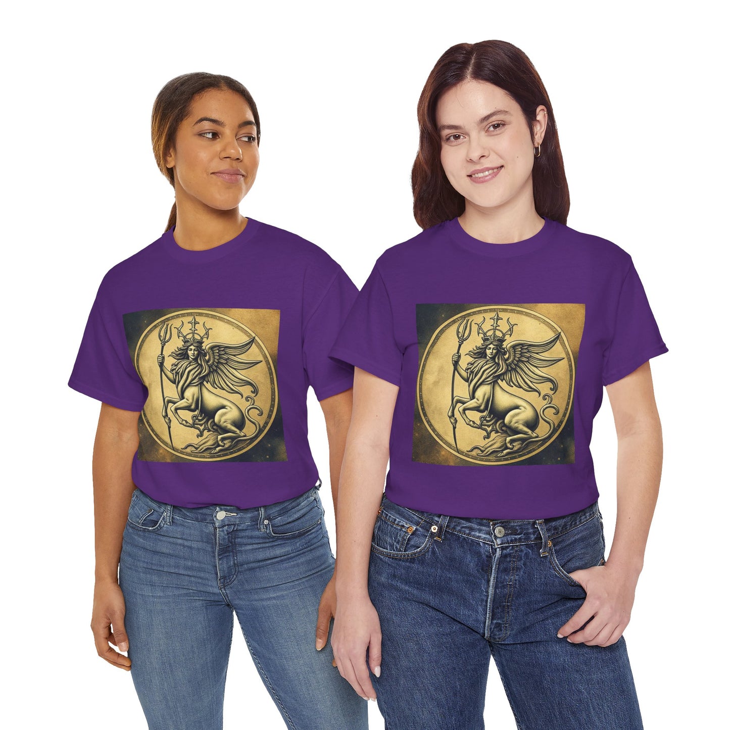 Unisex Heavy Cotton T-Shirt, Angel Animal, Virgo Zodiac Design