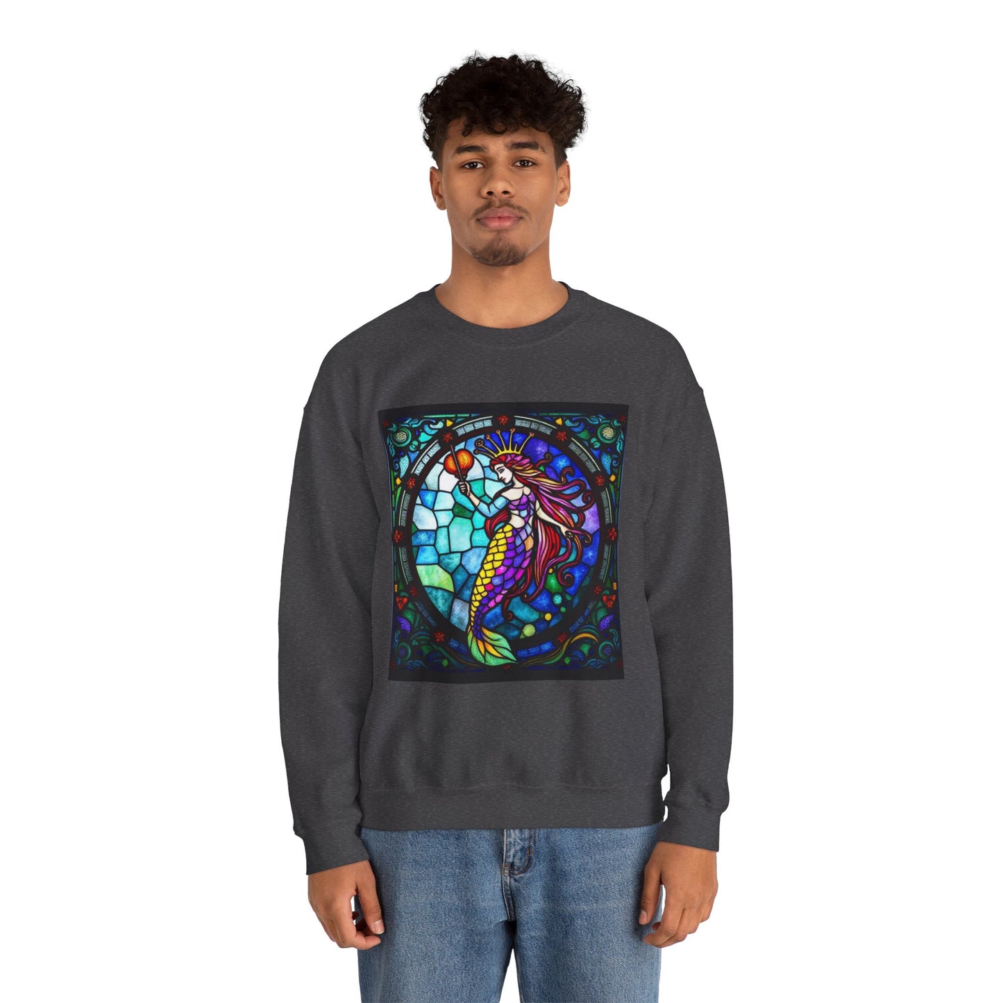 Unisex Heavy Blend™ Crewneck Sweatshirt, Glass, Aquarius Zodiac Design