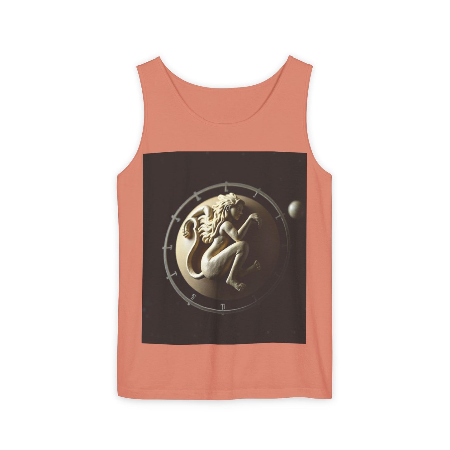 Unisex Garment-Dyed, Tank Top, Virgo Design, Planet Symbol, 100% US cotton