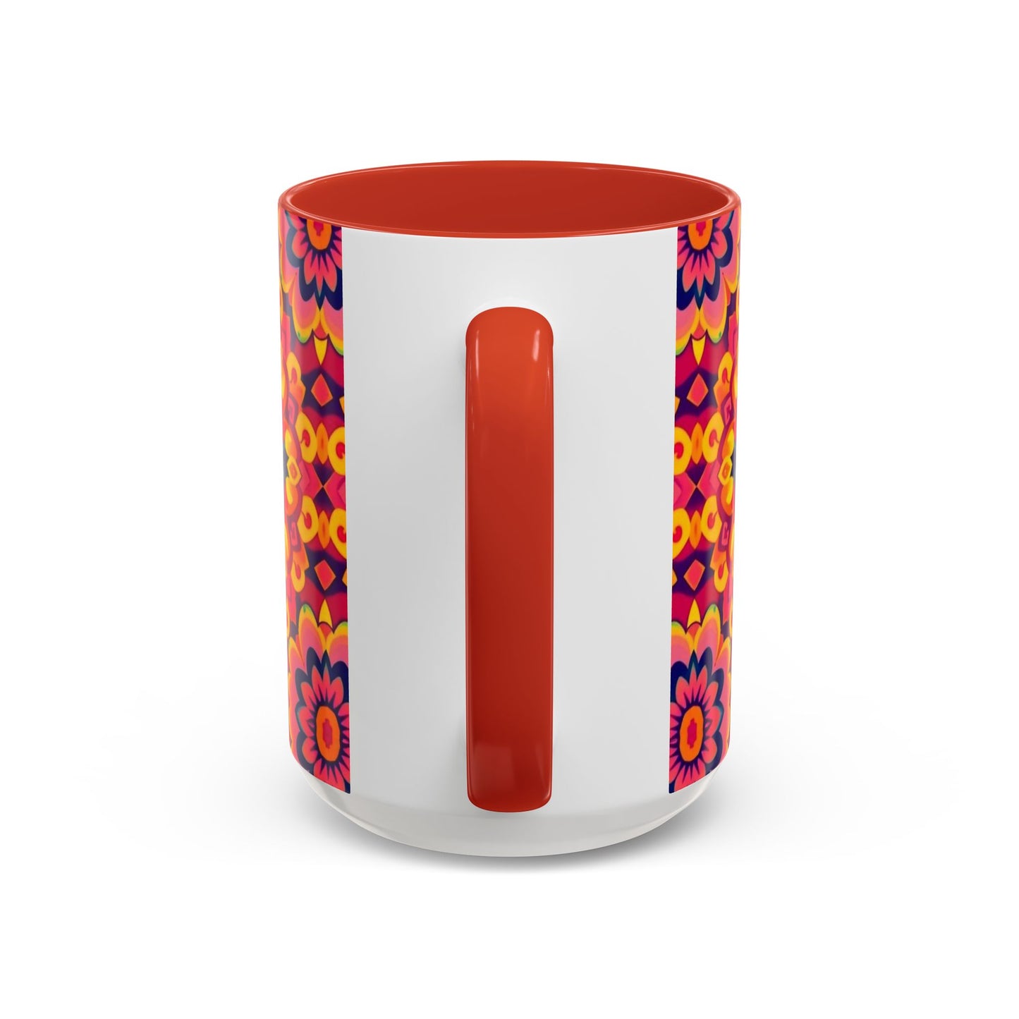 Accent Coffee Mug, Pisces, Zodiac v1, Flower Pattern, (11, 15oz)
