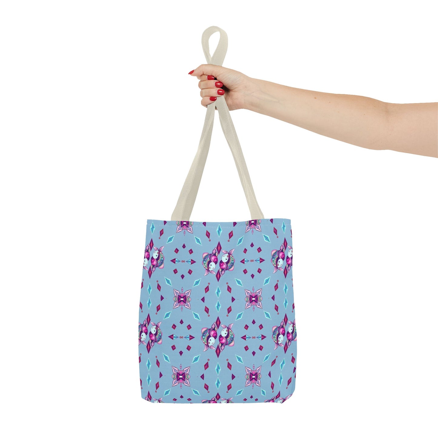 Tote Bag (AOP), Pisces, Zodiac v1, Jewel Pattern