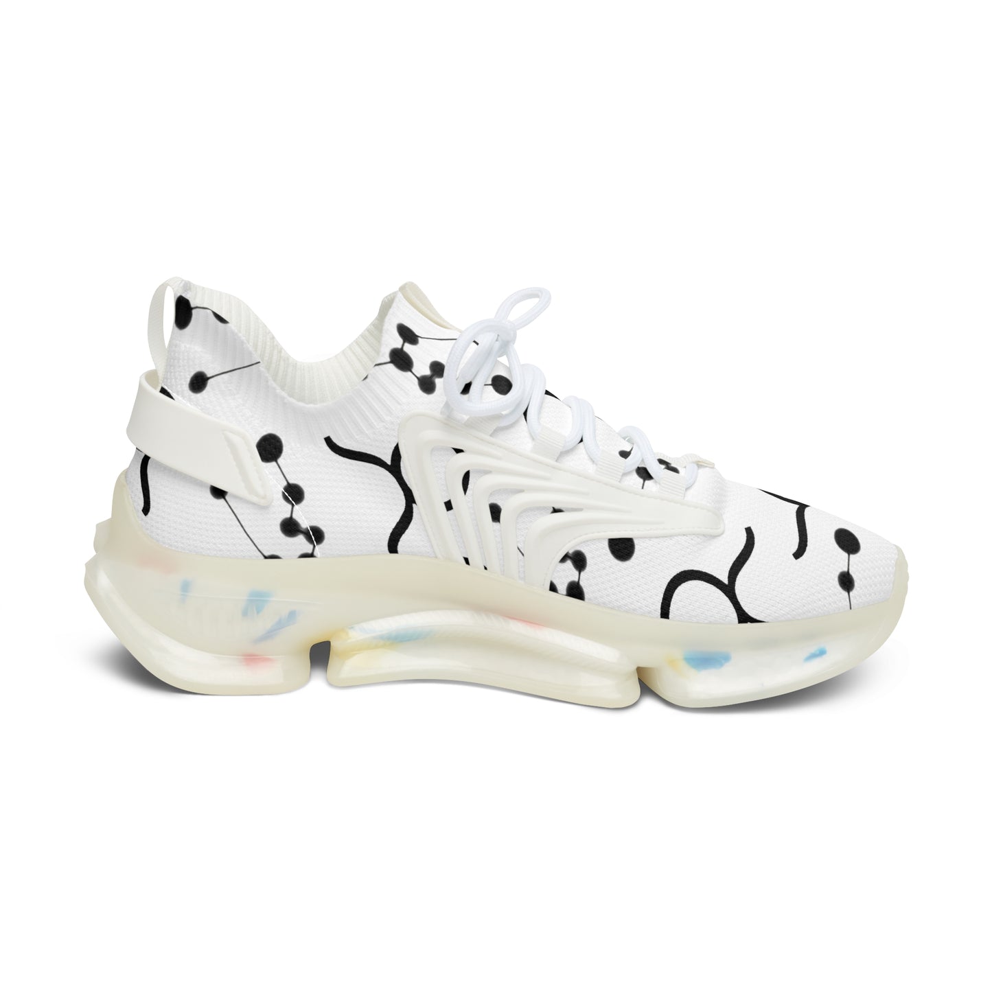 Women's Mesh Sneakers, Constellation & Symbol, Taurus Zodiac Sign, AOP