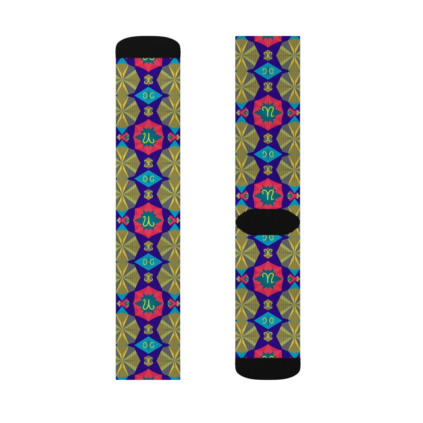 Sublimation Socks, Aquarius, Zodiac v1, Shapes Pattern