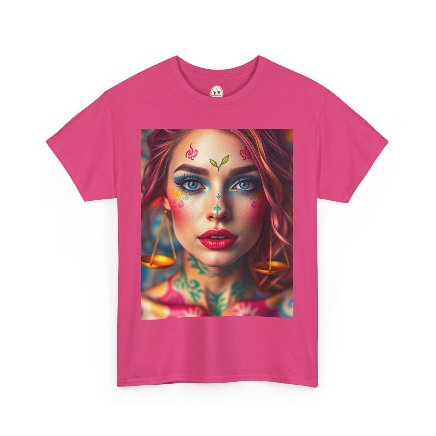Unisex Heavy Cotton T-Shirt, Libra, Zodiac v1, Sexy Art