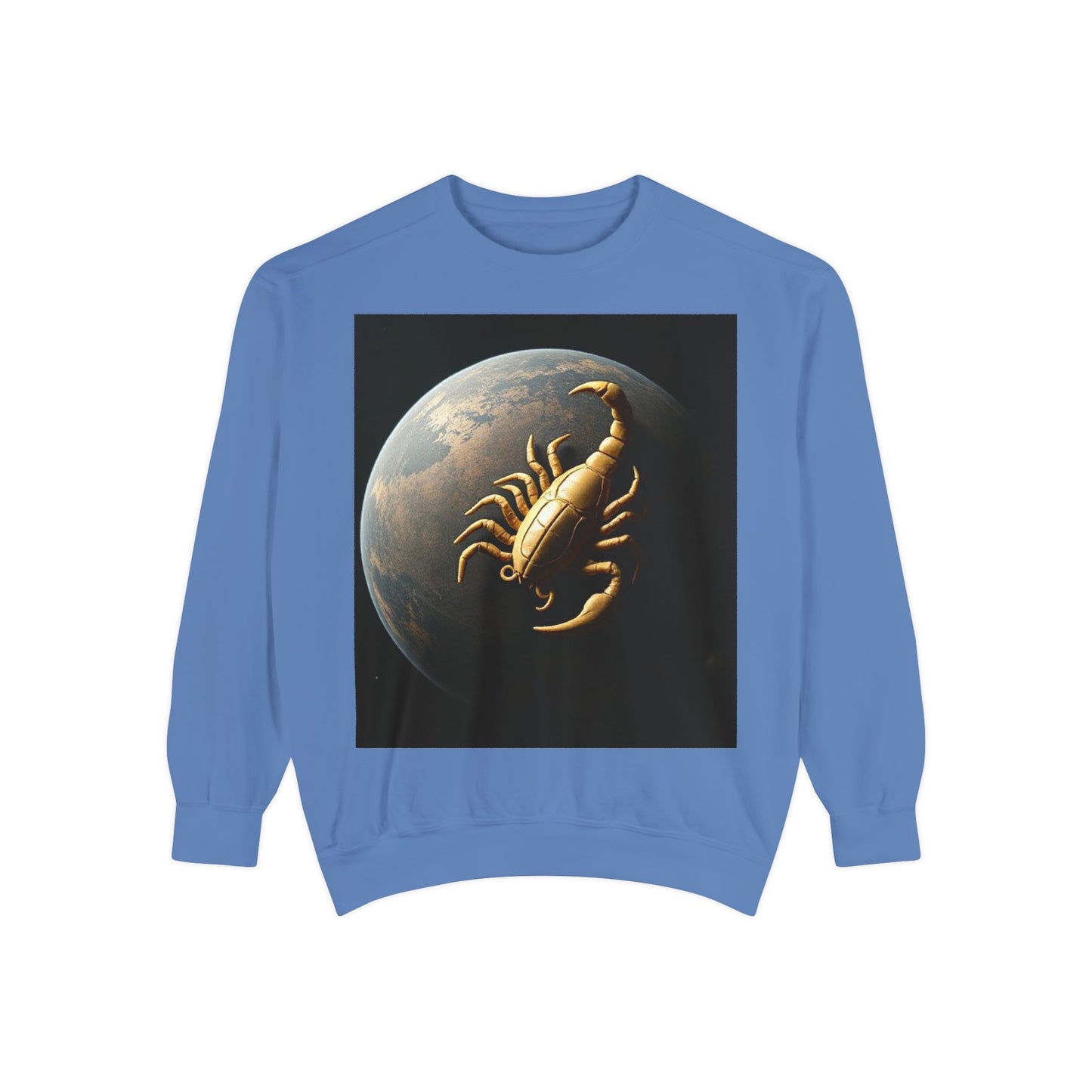 Garment-Dyed Sweatshirt, Unisex, Space Animal Design v1, Scorpio