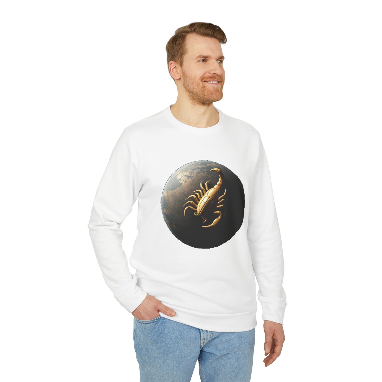 Adidas, Unisex Fleece Crewneck Sweatshirt, Scorpio, Planet Animal, Zodiac