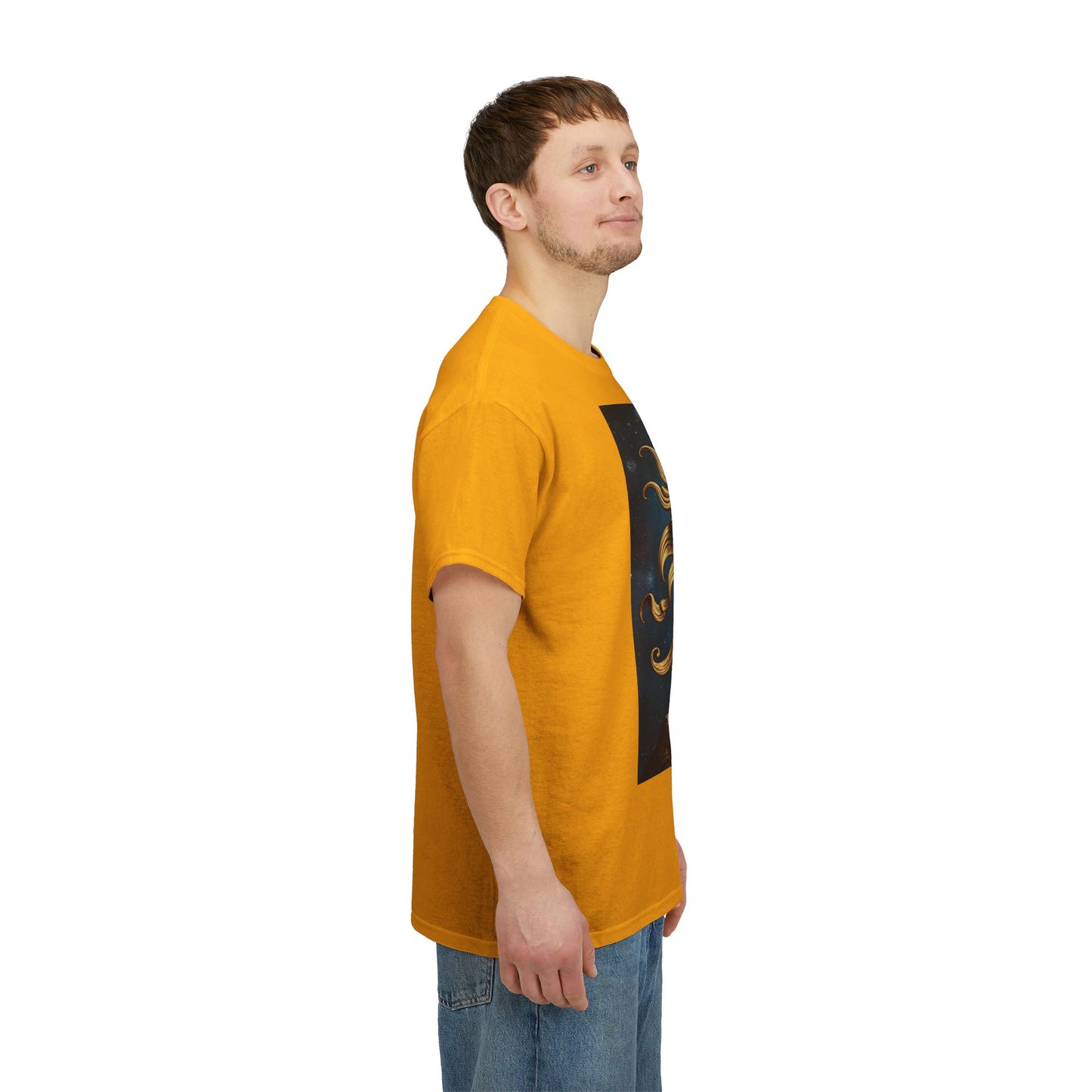 Unisex Heavy Cotton T-Shirt, Midnight Arrow v1, Sagittarius Zodiac Design