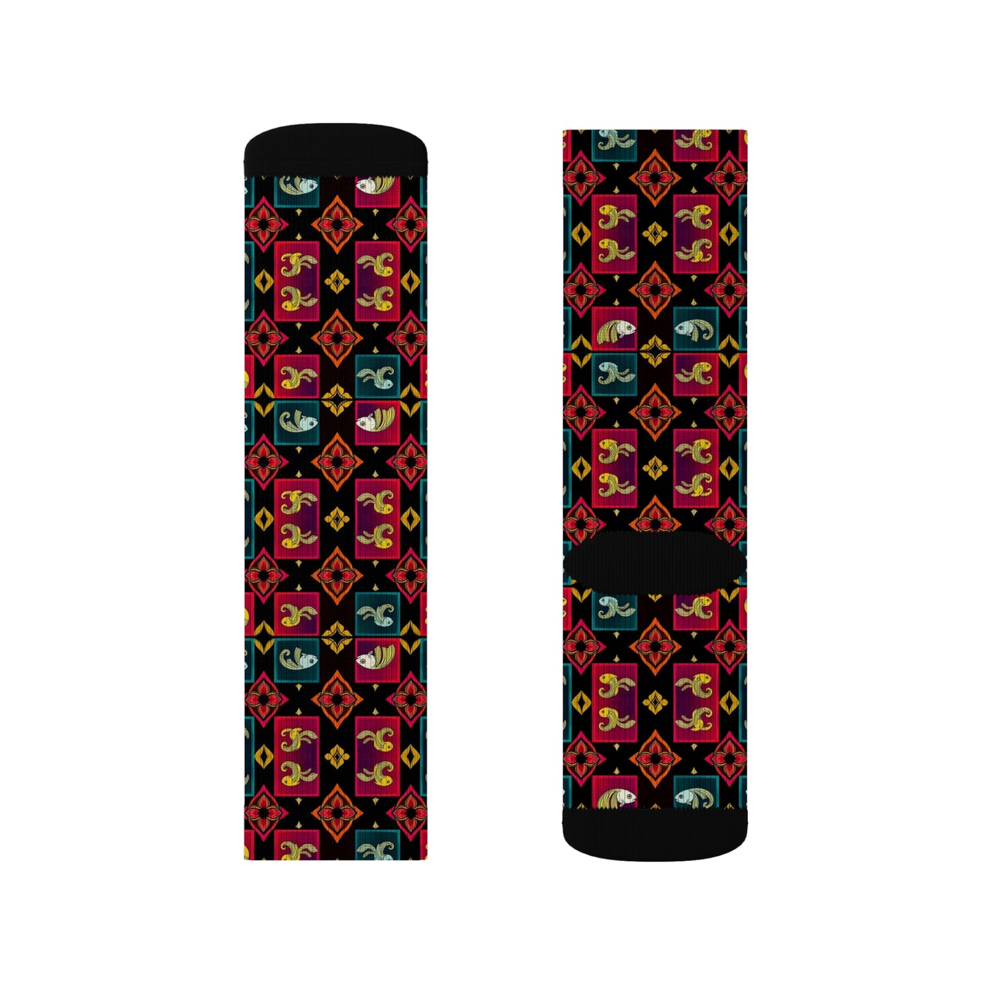 Sublimation Socks, Pisces, Zodiac v1, Shapes Pattern