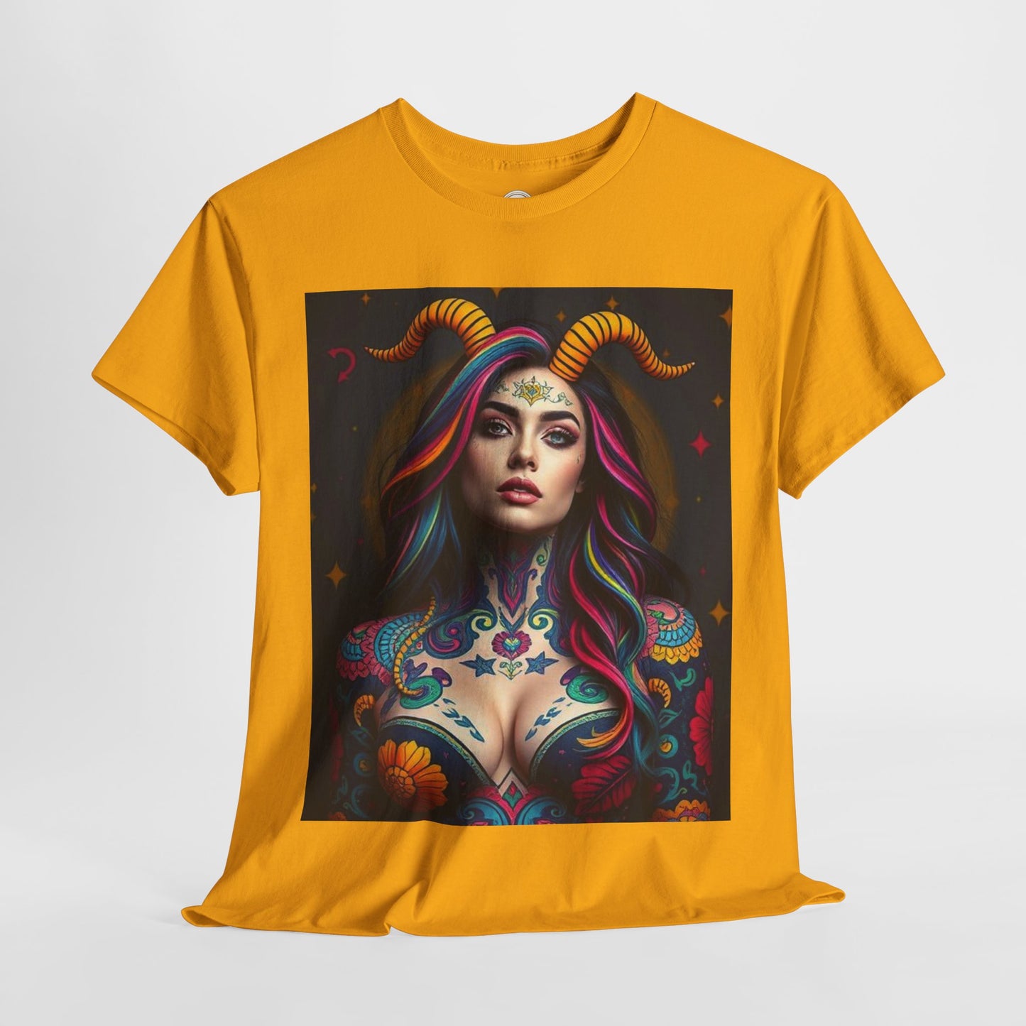 Unisex Heavy Cotton T-Shirt, Capricorn, Zodiac, Sexy Art