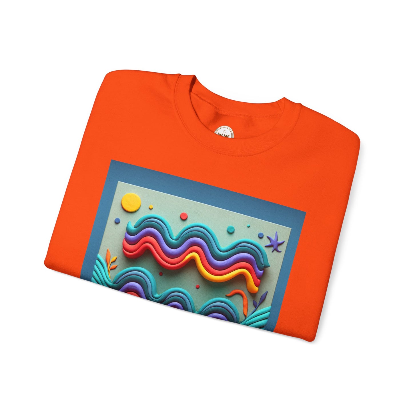 Unisex Heavy Blend™ Crewneck Sweatshirt, Water Painting, Aquarius Zodiac Design