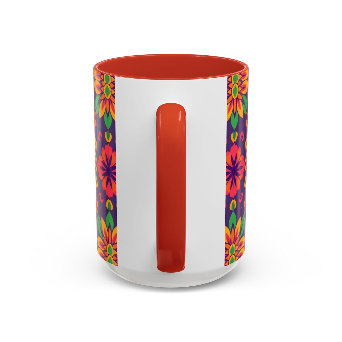 Accent Coffee Mug, Aquarius, Zodiac v2, Flower Pattern, (11, 15oz)