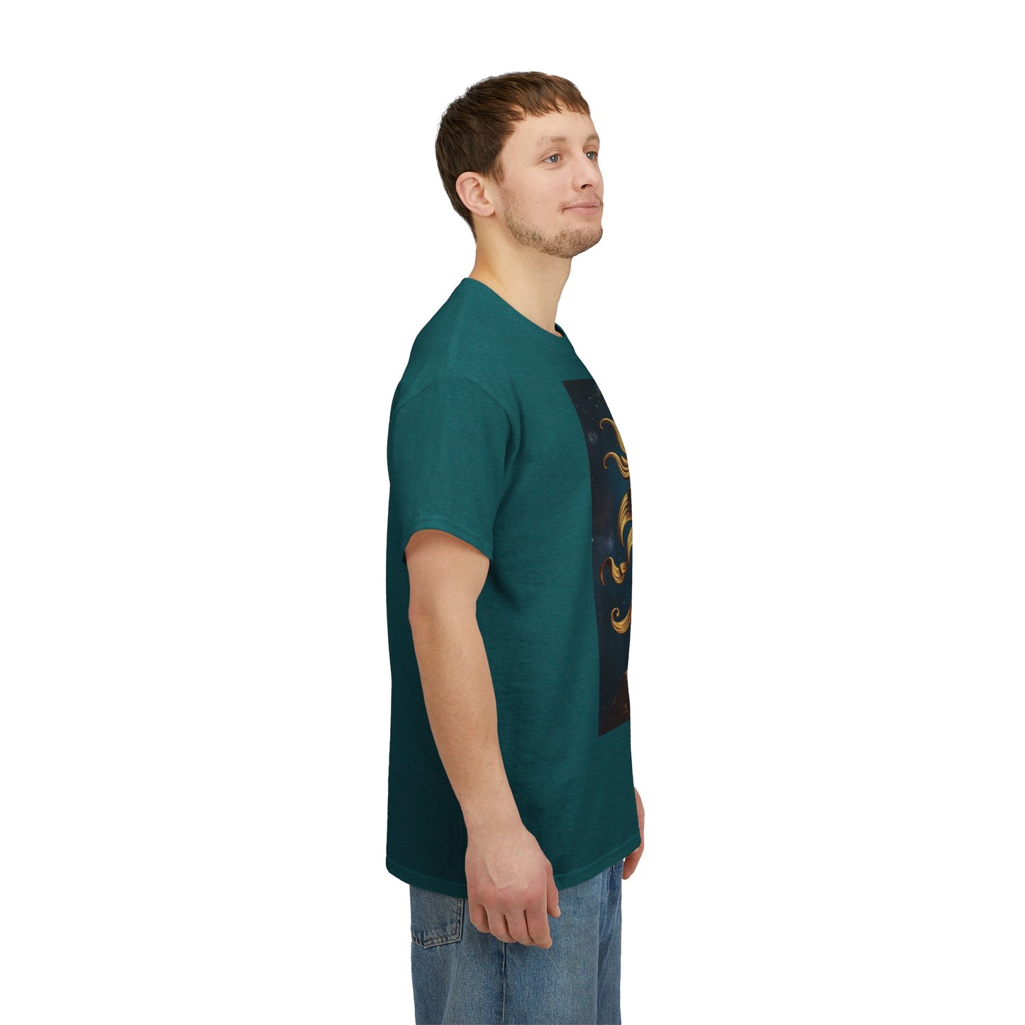 Unisex Heavy Cotton T-Shirt, Midnight Arrow v1, Sagittarius Zodiac Design