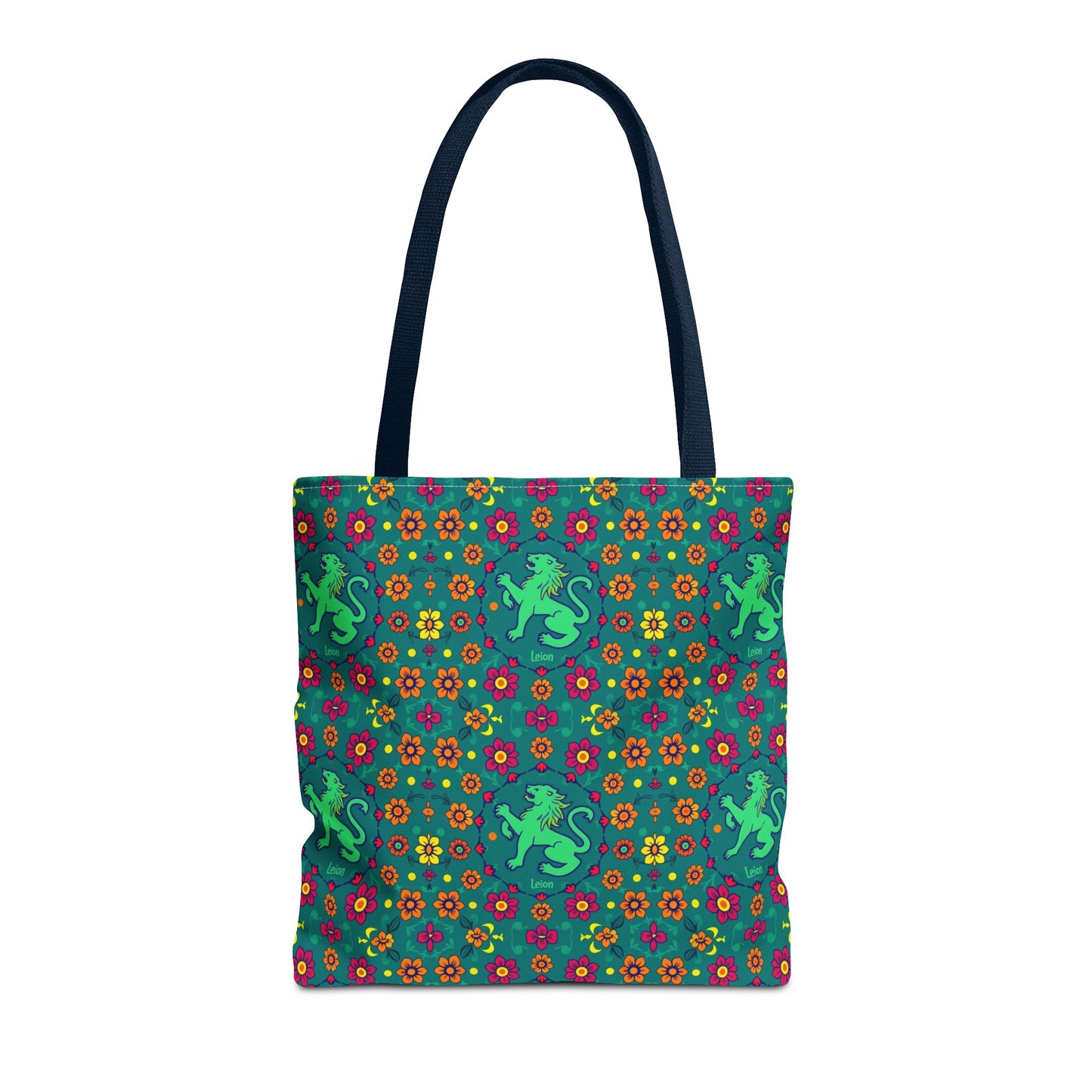 Tote Bag (AOP), Leo, Zodiac v1, Flower Pattern