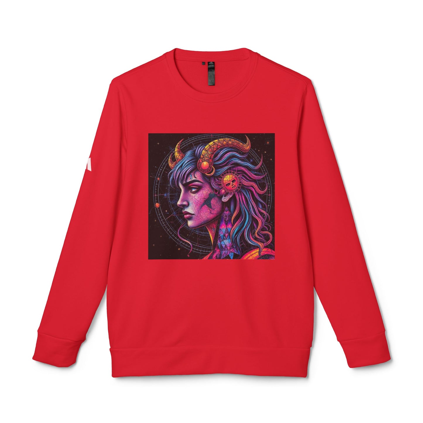 Adidas, Unisex Fleece Crewneck Sweatshirt, Virgo, Pop Art, Zodiac