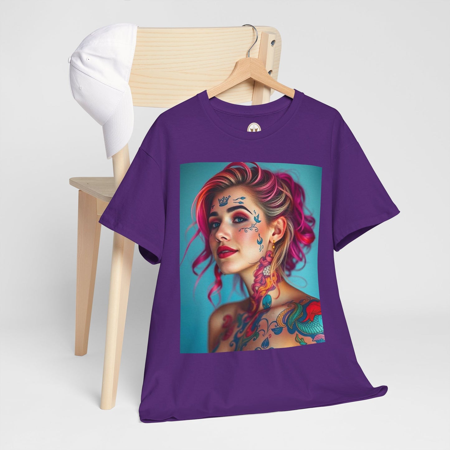 Unisex Heavy Cotton T-Shirt, Pisces, Zodiac v3, Sexy Art