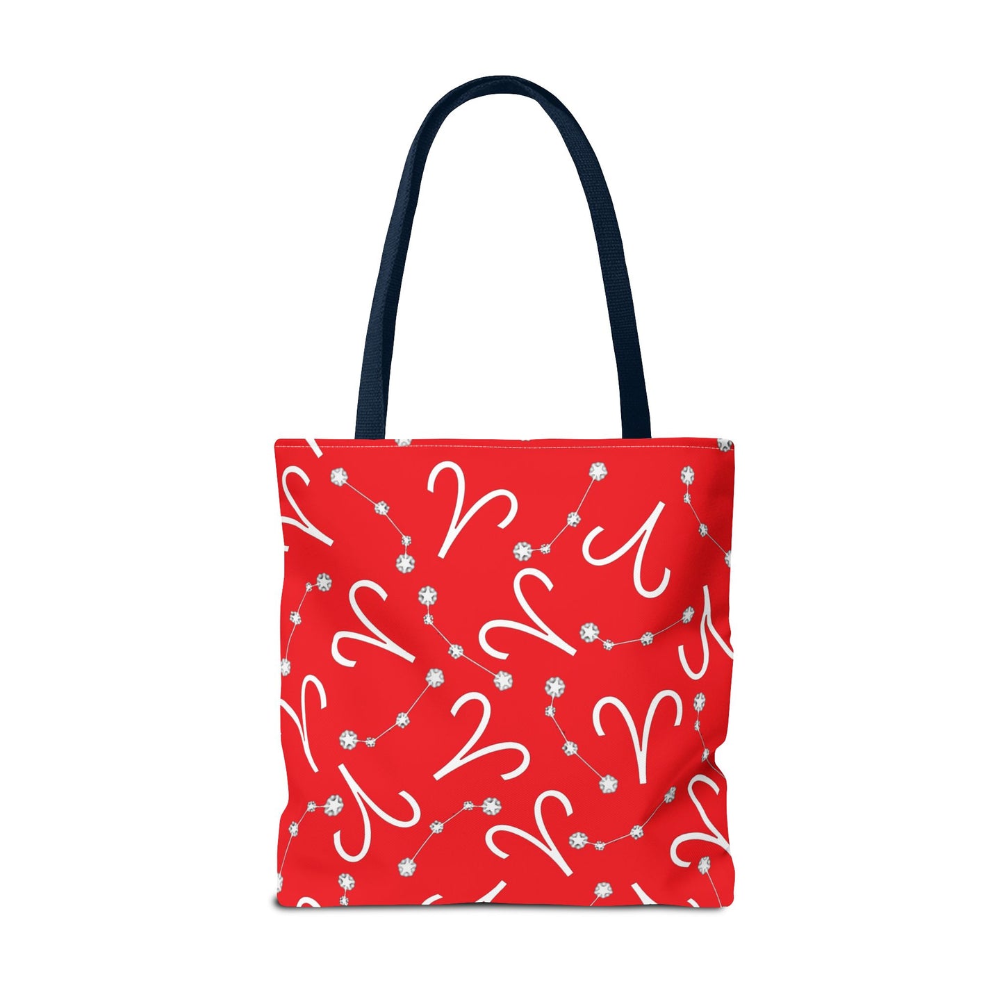 Tote Bag, Aries Zodiac Sign, AOP, (Red, White)
