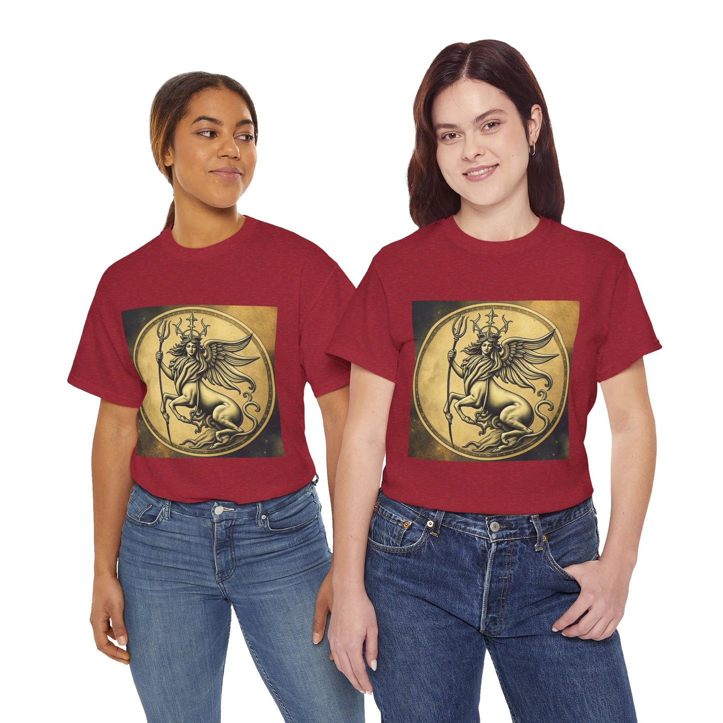 Unisex Heavy Cotton T-Shirt, Angel Animal, Virgo Zodiac Design