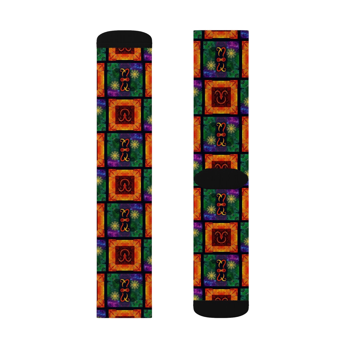 Sublimation Socks, Capricorn, Zodiac v1, Shapes Pattern