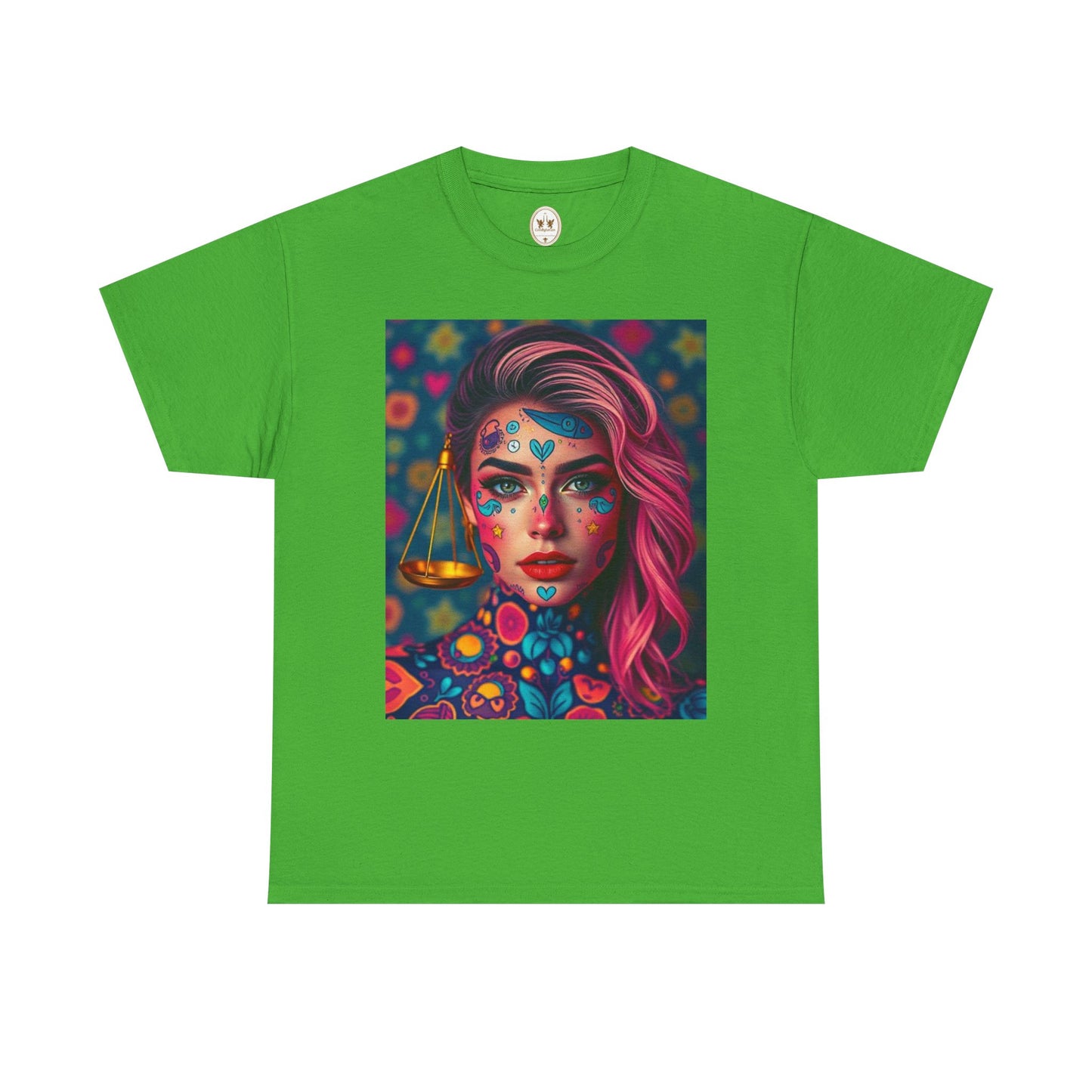 Unisex Heavy Cotton T-Shirt, Libra, Zodiac v2, Sexy Art
