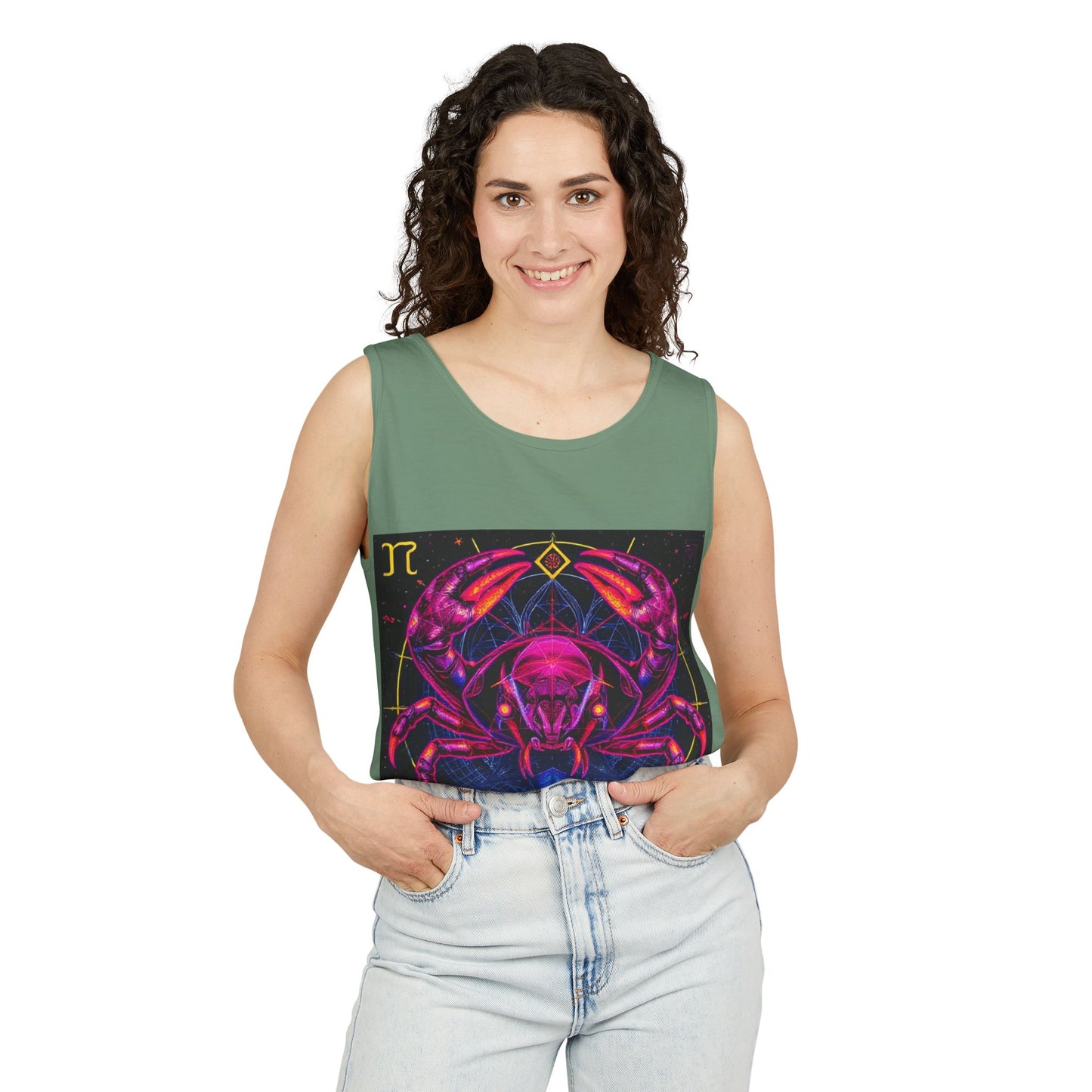 Unisex Garment-Dyed, Tank Top, Cancer, Pop Art, 100% US cotton
