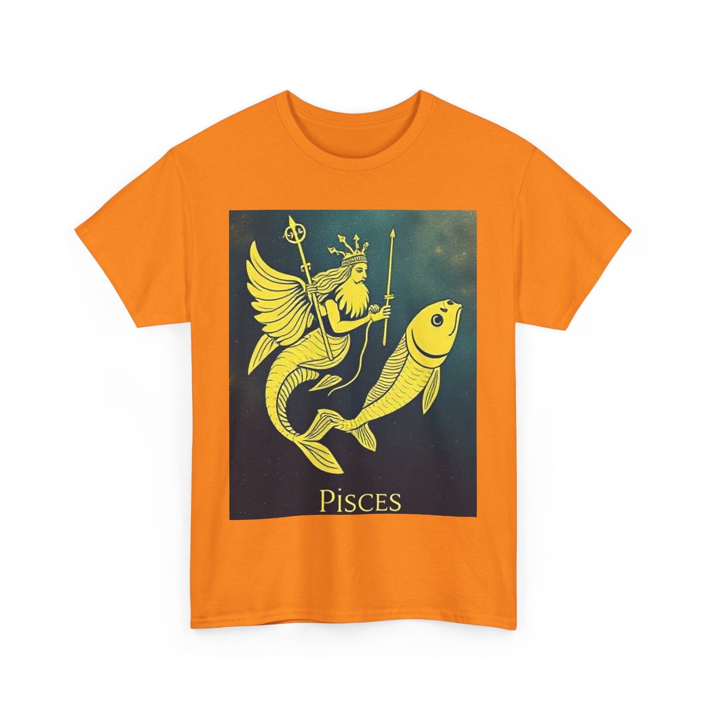 Unisex Heavy Cotton T-Shirt, Pisces Quuen v1, Zodiac Design