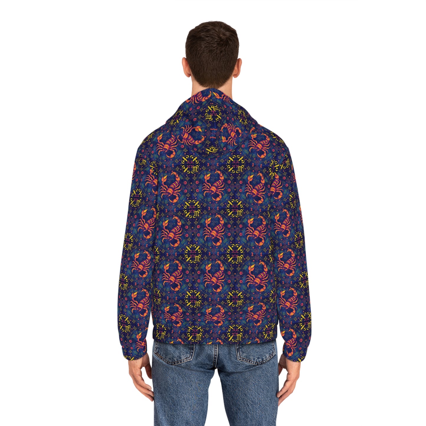 Full-Zip Hoodie (AOP), Scorpio, Zodiac v1, Pattern