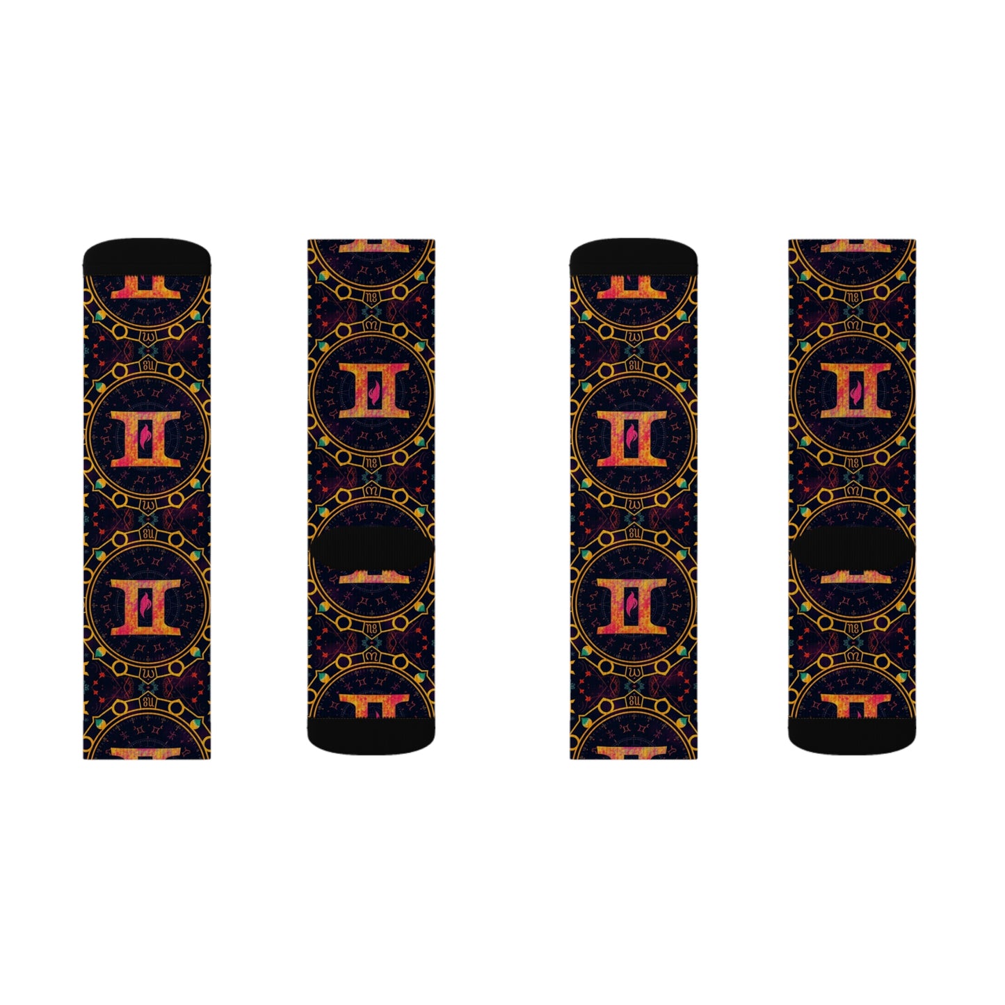 Sublimation Socks, Gemini, Zodiac v2, Pattern