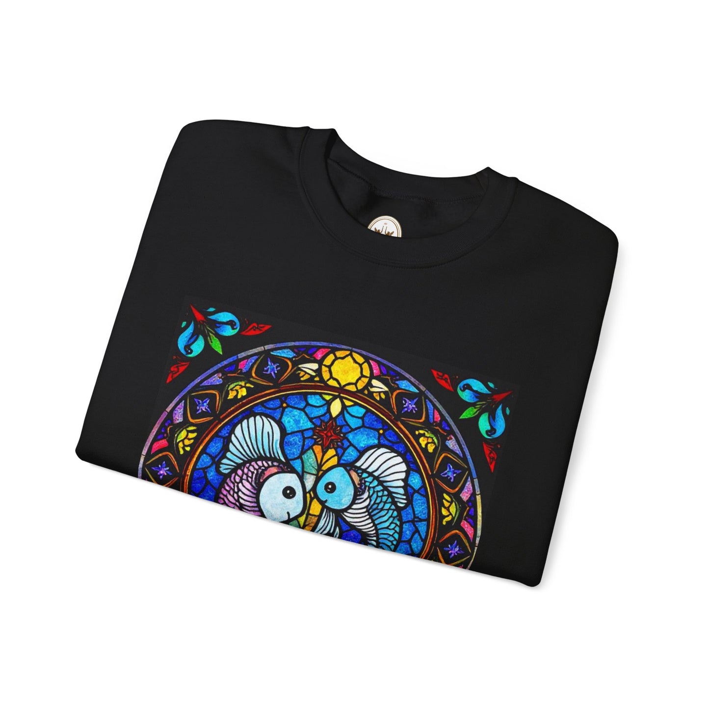 Unisex Heavy Blend™ Crewneck Sweatshirt, Glass, Pisces Zodiac Design
