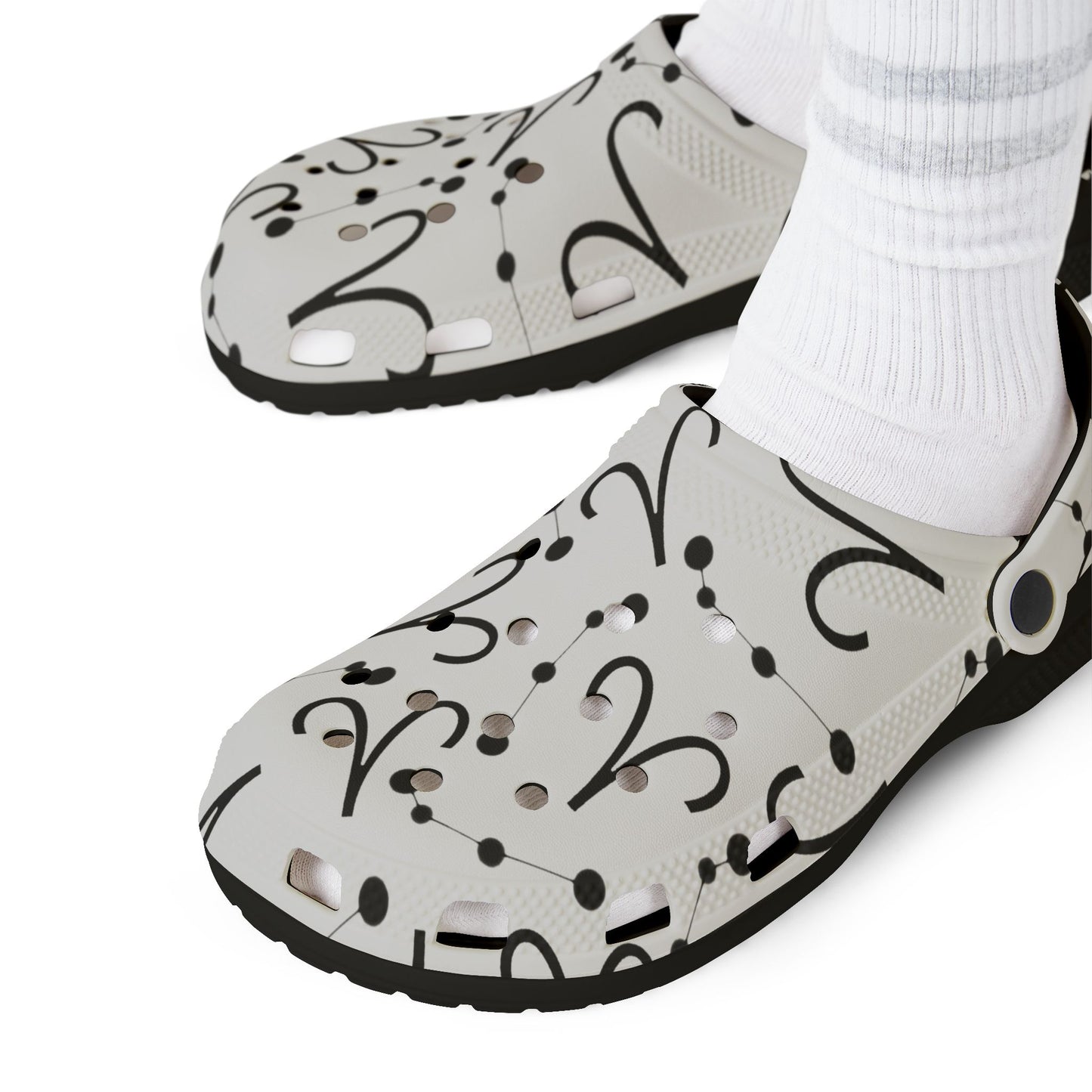 EVA Foam Rubber Shoes (AOP), Material 100% EVA, Aries Zodiac Design
