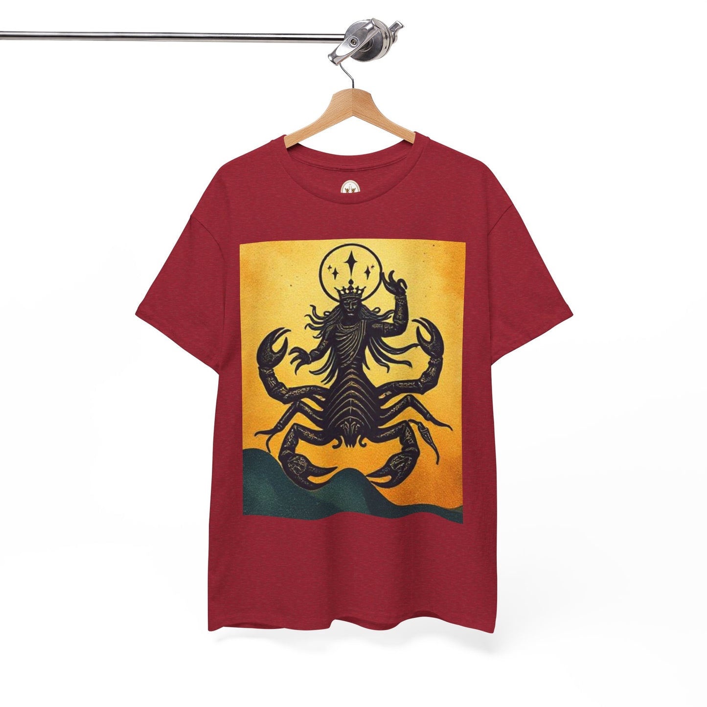 Unisex Heavy Cotton T-Shirt, Scorpion King, Print Art v1, Scorpio Zodiac Design