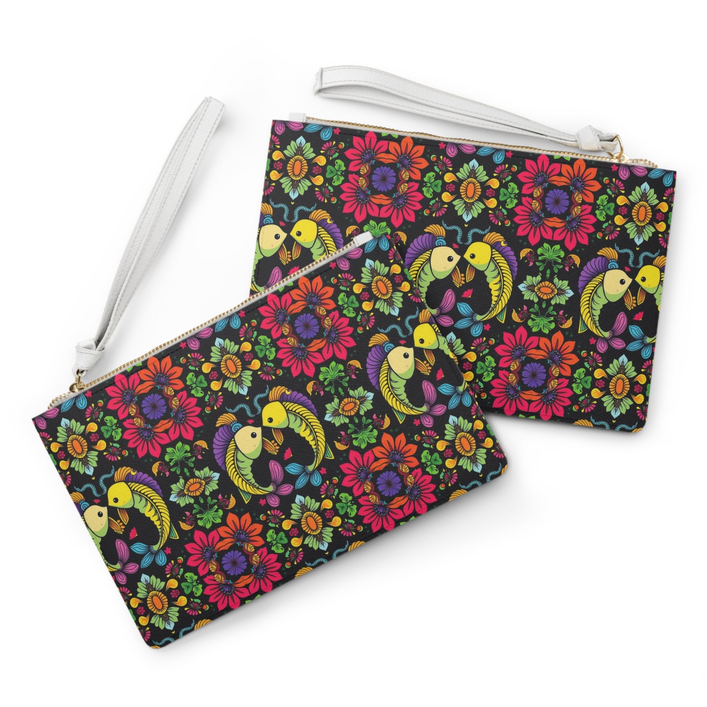 Clutch Bag, Pisces, Zodiac, Flower Pattern
