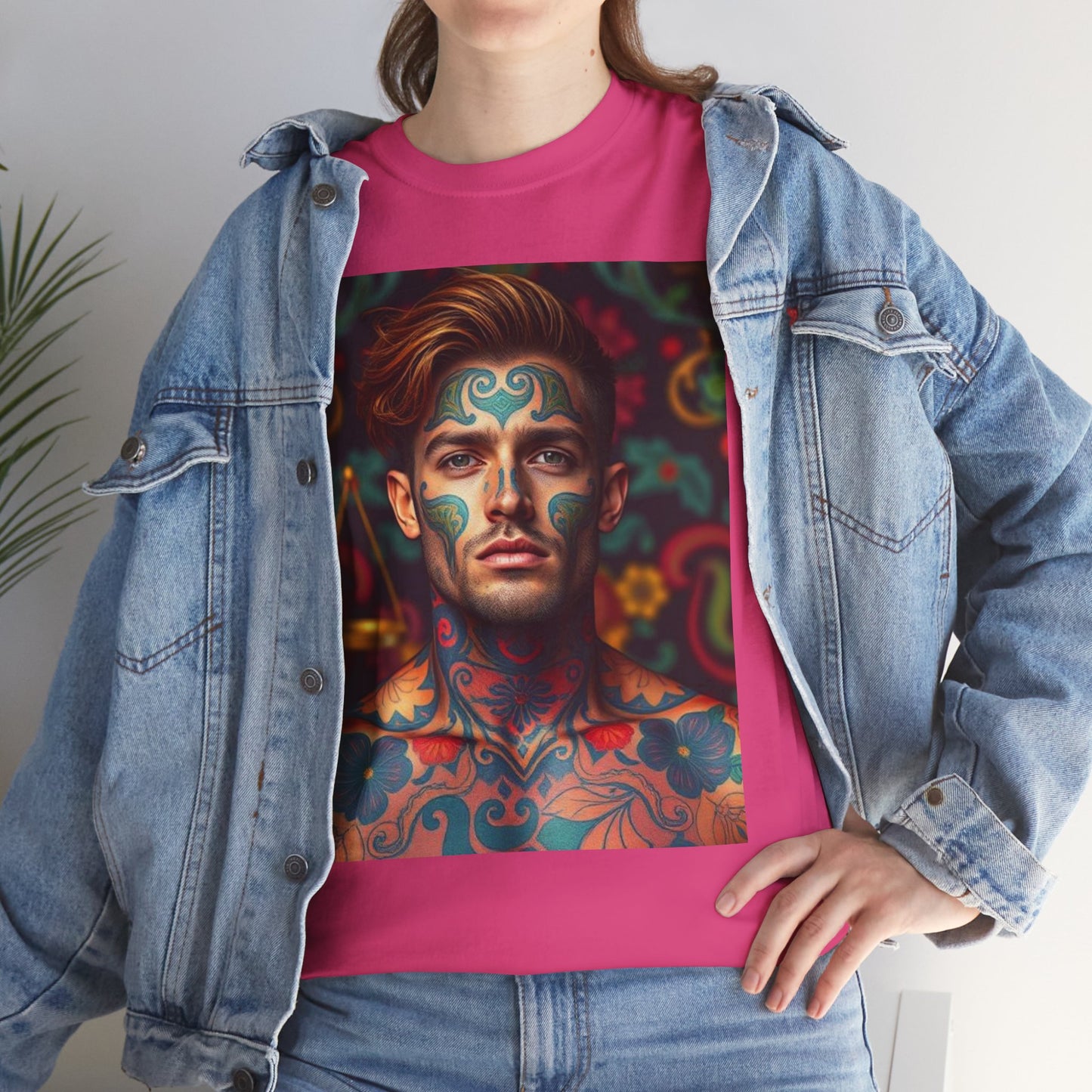 Unisex Heavy Cotton T-Shirt, Libra, Zodiac, Sexy Art