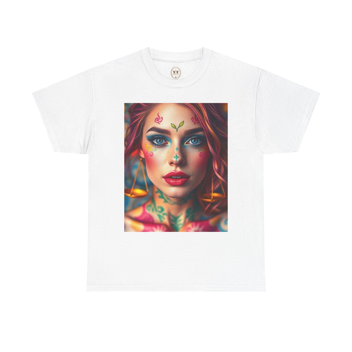 Unisex Heavy Cotton T-Shirt, Libra, Zodiac v1, Sexy Art