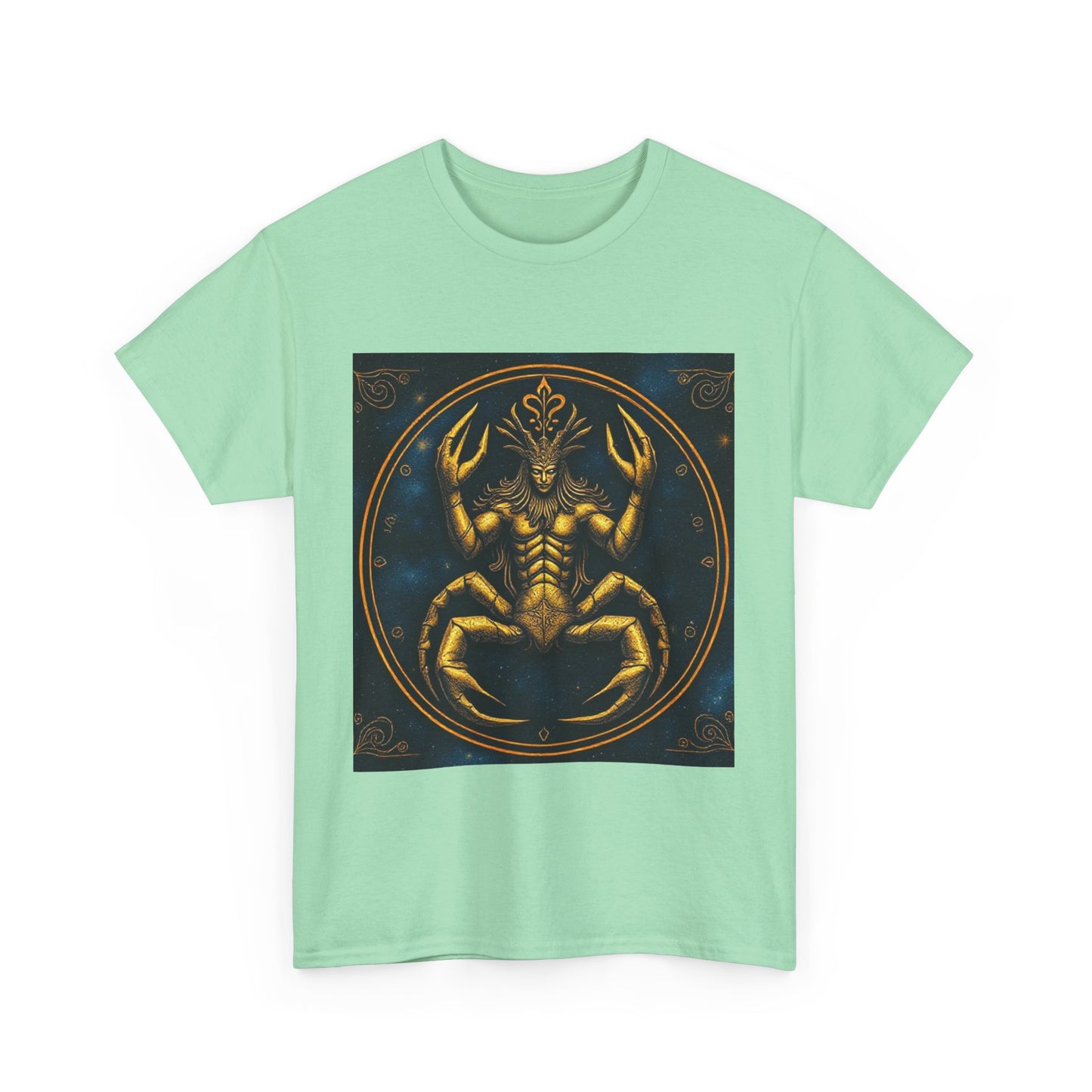 Unisex Heavy Cotton T-Shirt, Scorpion King 1v, Cancer Zodiac Design