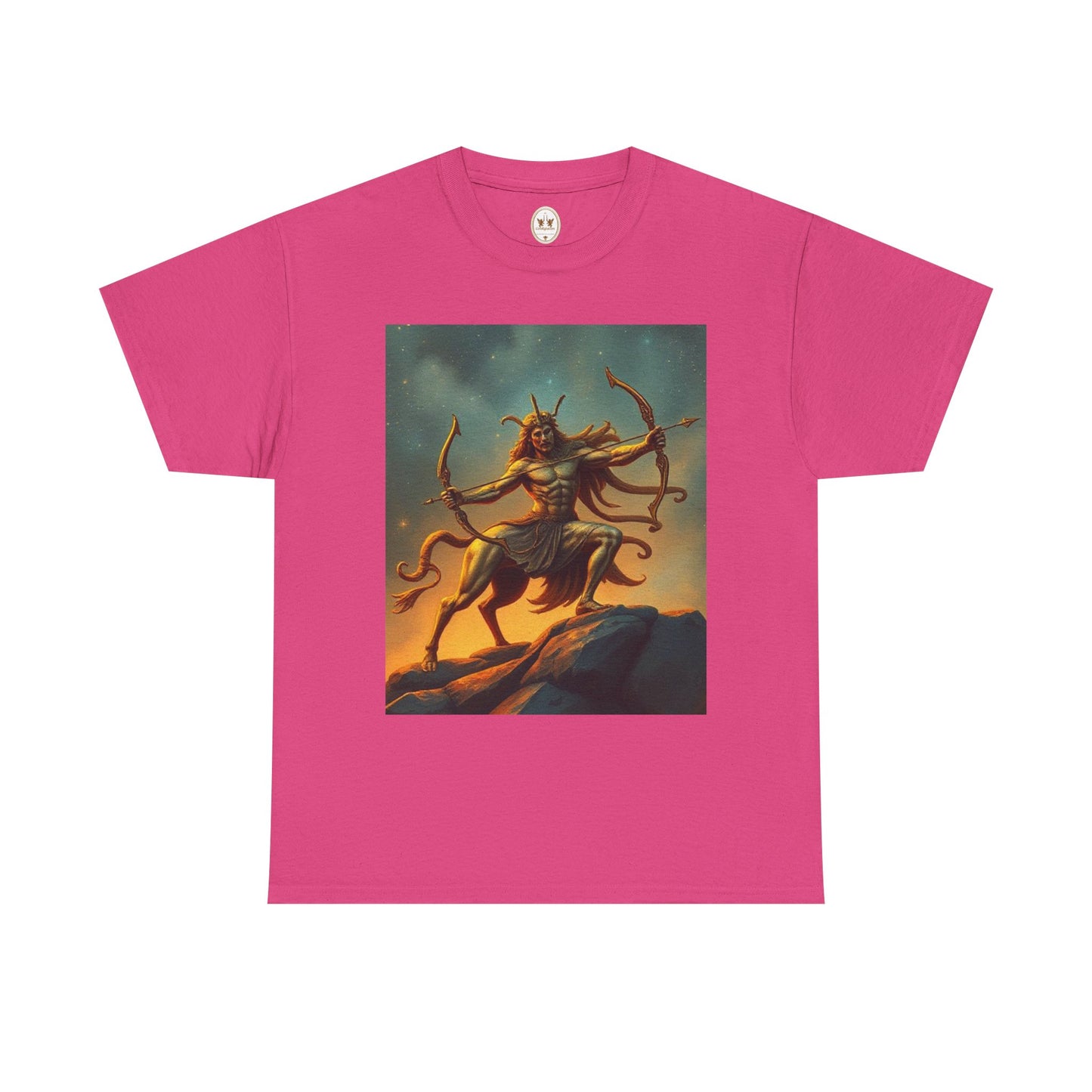 Unisex Heavy Cotton T-Shirt, Arrow Centaur v1, Sagittarius Zodiac Design